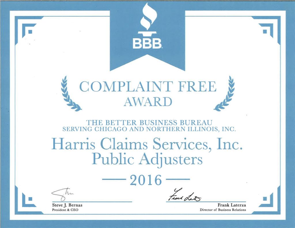 Harris Claims BBB Complaint Free Award